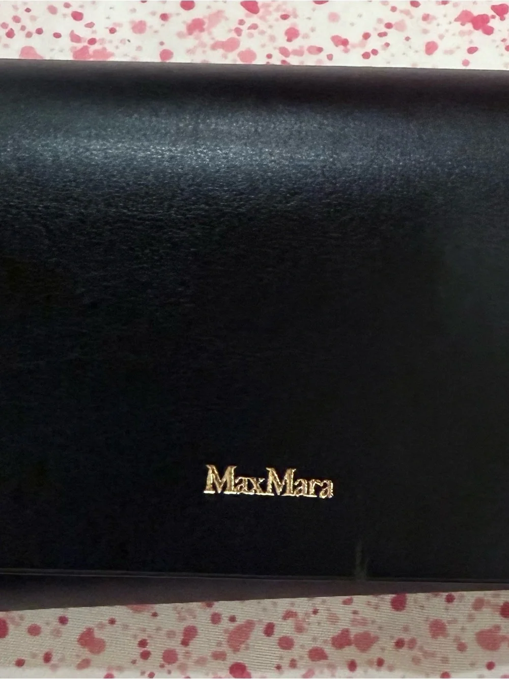 MaxMara Black Sunglasses Case with Gold Logo